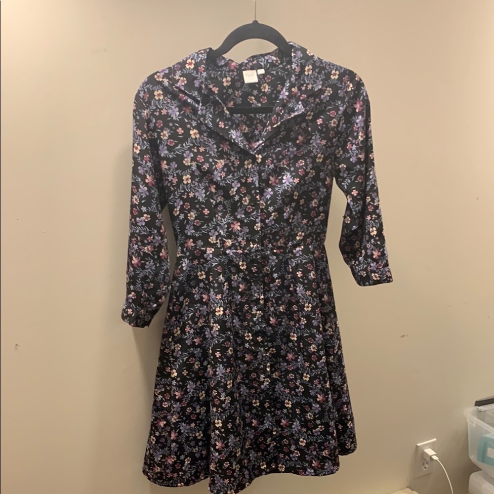 Twik Floral Black Fit and Flare Dress